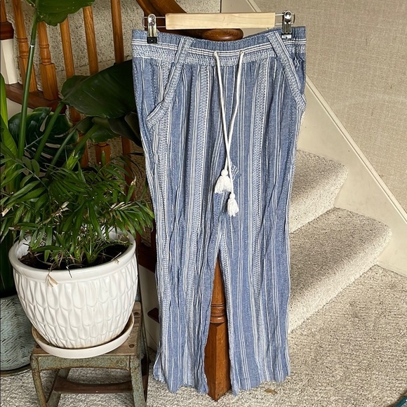 Jolt Navy and White Striped Pants - Picture 1 of 9